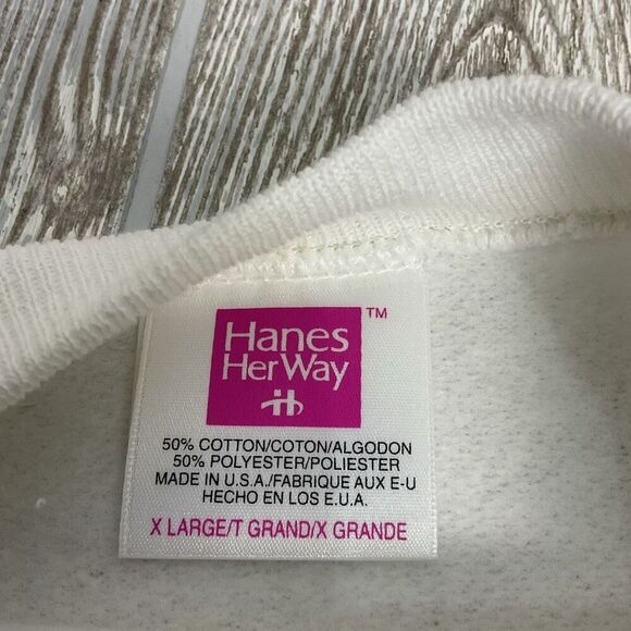 Vintage White Crewneck Sweatshirt 90s Puff Paint Native American Design Size XL - Picture 7 of 9